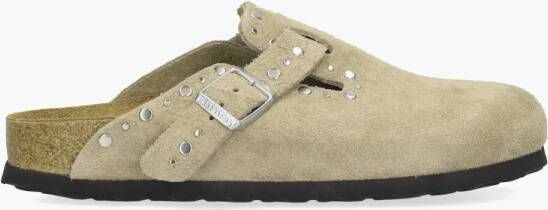 BIRKENSTOCK Instappers Dames Boston Rivet Maat: 37 Materiaal: Suède Kleur: Taupe