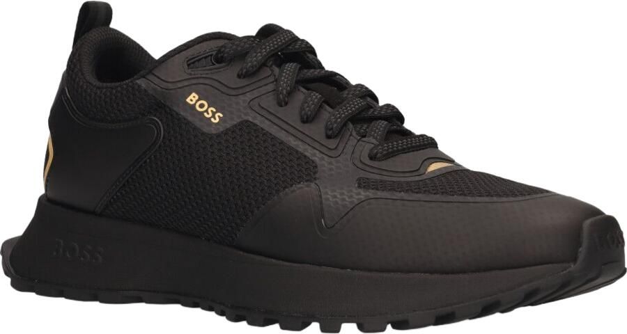 BOSS Lage Sneakers Heren Jonah Runn Leer Zwart - Foto 7