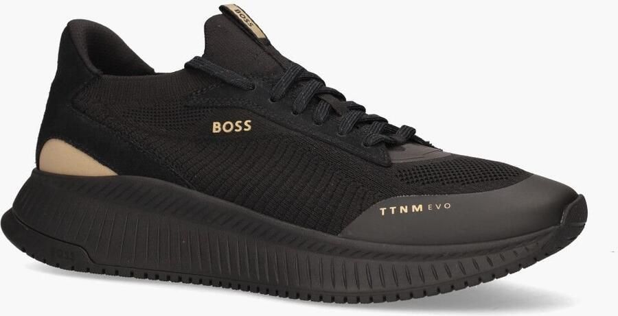 Boss Gebreid Bovenwerk Sock-Sneakers met Visgraat Zool Black Heren - Foto 6
