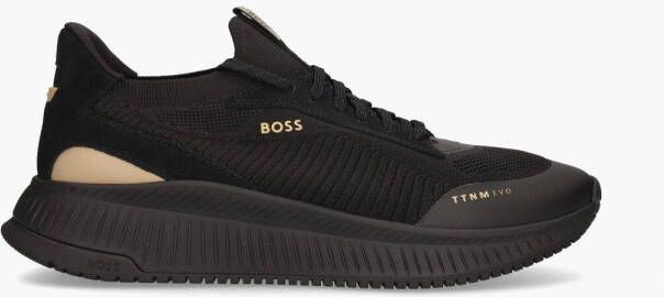 Boss Gebreid Bovenwerk Sock-Sneakers met Visgraat Zool Black Heren - Foto 7