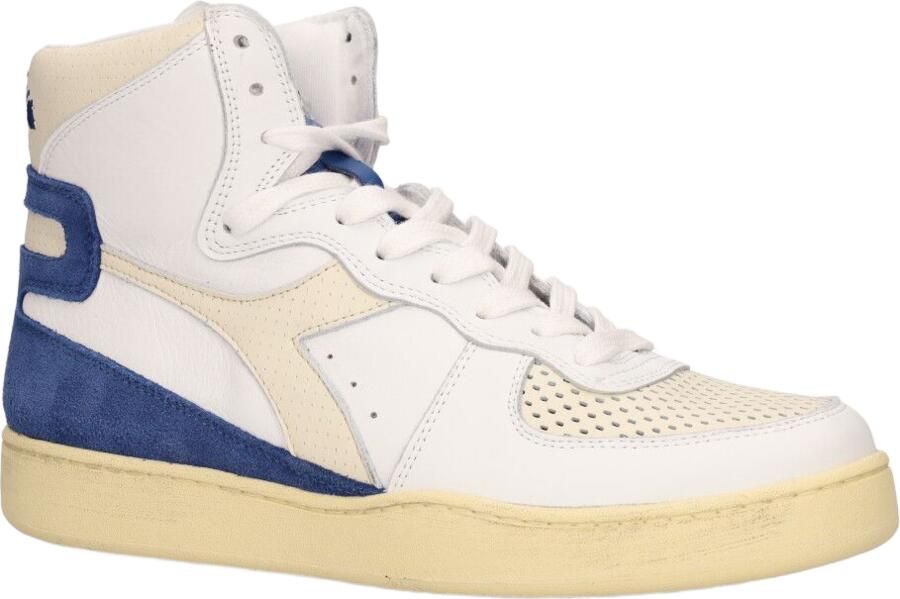 Diadora Heritage Mi Basket Punched Italia Wit Blauw - Foto 2