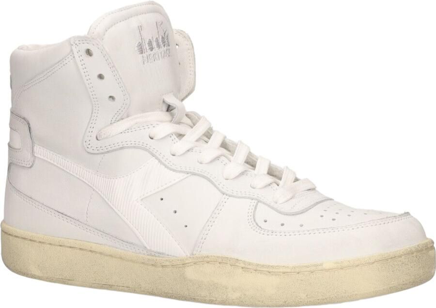 Diadora Heritage mi basket used sneakers heren wit c0657 white-white leer 42 5 (8+) - Foto 12