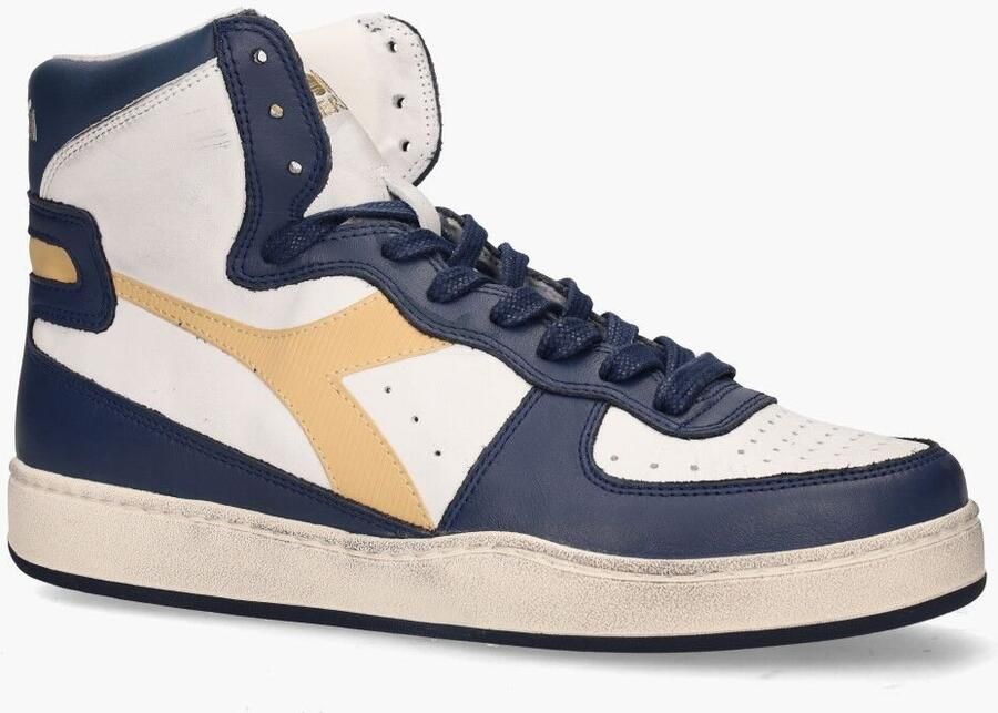 Diadora Heritage Mi Basket Used Wit Blauw Cognac