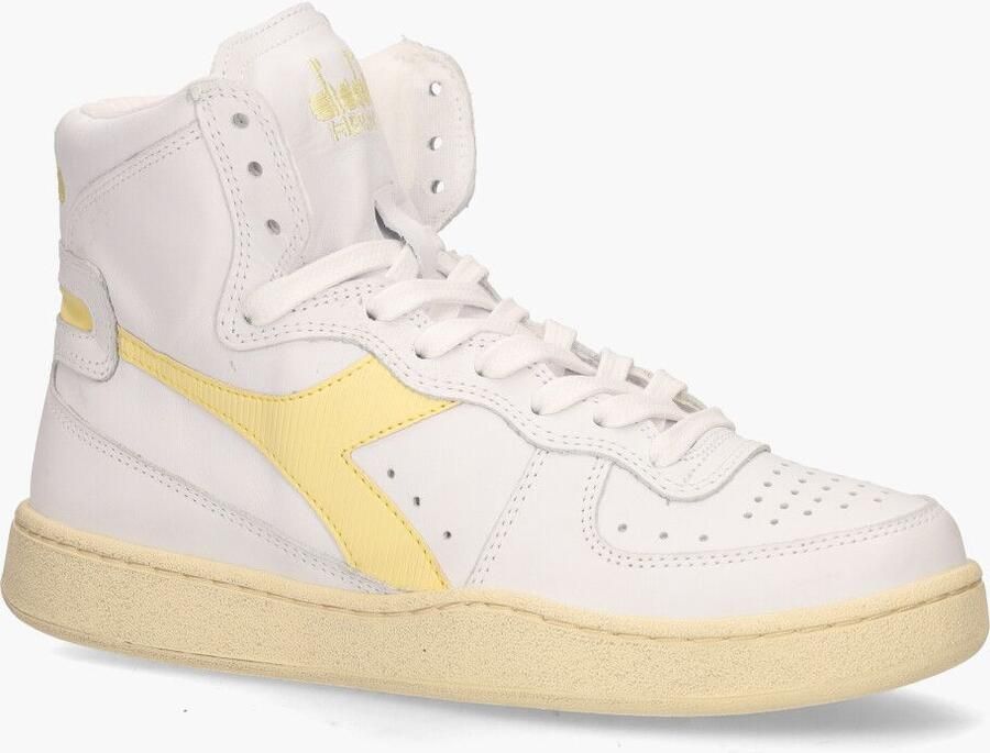 Diadora Heritage Mi Basket Used Wit Lichtgeel