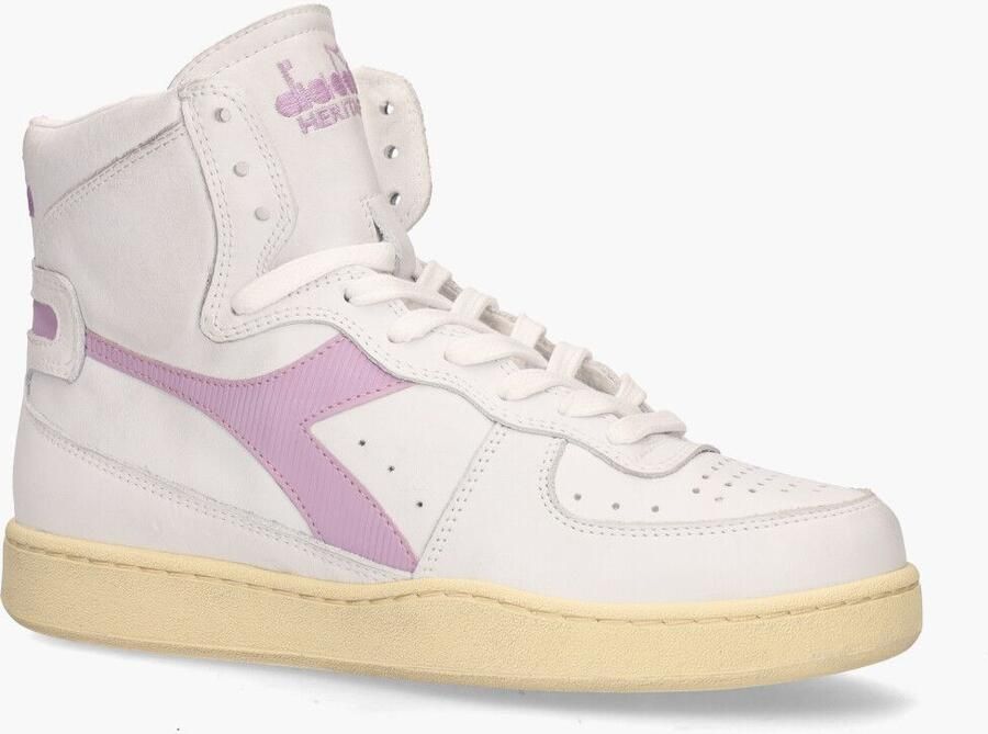 Diadora Witte Leren Hoge Sneakers Retro Design White Heren - Foto 6