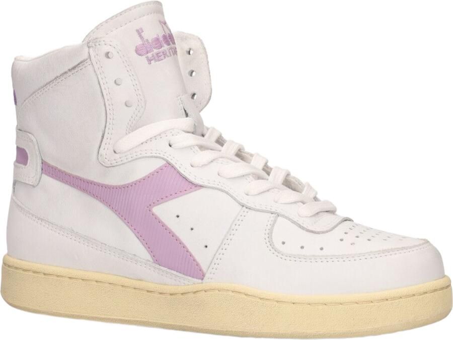 Diadora Witte Leren Hoge Sneakers Retro Design White Heren - Foto 4