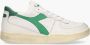 Diadora Sneakers Heren Lage sneakers Herenschoenen Leer Mi bask low used Wit groen - Thumbnail 2