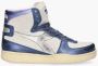 Diadora Heritage Mi Basket Metallic Used Wit Blauw Zilver Damessneakers - Thumbnail 3