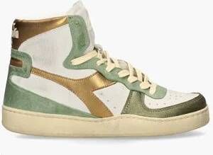Diadora Heritage Mi Basket Metal Used Wit Groen