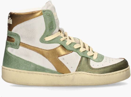 Diadora Heritage Mi Basket Metal Used Wit Groen