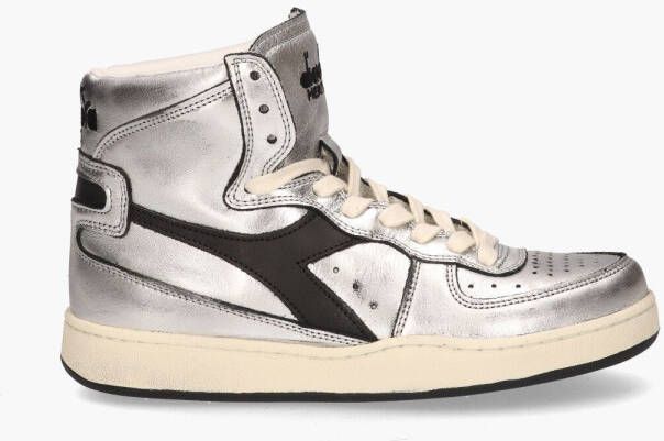 Diadora Heritage Mi Basket Metallic Used Zilver Zwart