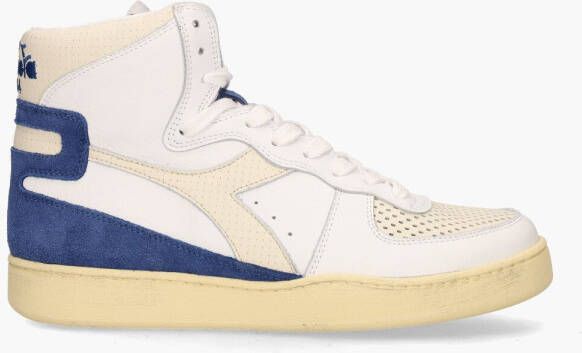 Diadora Heritage Mi Basket Punched Italia Wit Blauw
