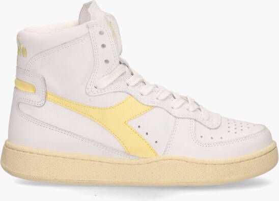 Diadora Heritage Mi Basket Used Wit Lichtgeel