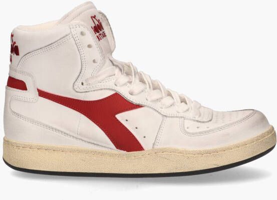 Diadora Heritage Mi Basket Used Wit Rood