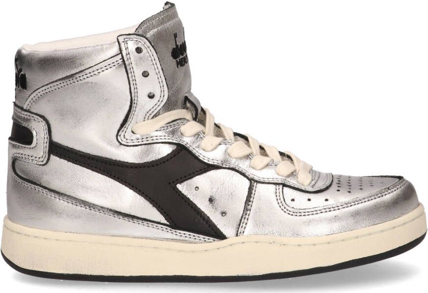 DIADORA Hoge Sneakers Dames Mi Basket Used Z Maat: 36 Materiaal: Leer Kleur: Zilver - Foto 6