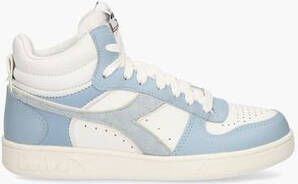 Diadora Sport Magic Basket Demi Leather Wit Lichtblauw