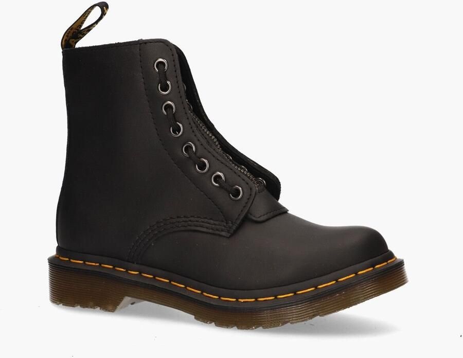 Dr martens Dr. Martens 1460 Pascal Front Zip Zwart Leer Veterboots Dames - Foto 12