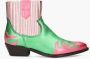 DWRS LABEL DWRS Cowboy laarzen Austin fuchsia groen - Thumbnail 3