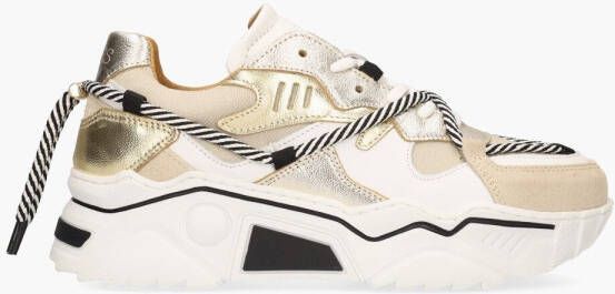 DWRS LABEL DWRS Jupiter denim sand champagne Beige Leer Lage sneakers Dames - Foto 3