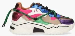 DWRS LABEL JUPITER Pink Dark green Roze Leer Lage sneakers Dames - Foto 5
