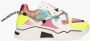 DWRS LABEL DWRS Jupiter tweed Pink Yello Roze Leer Lage sneakers Dames - Thumbnail 4