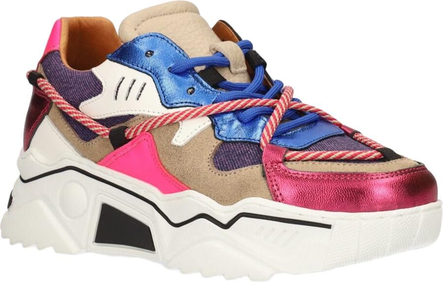 DWRS The label BLACK FRIDAY DEAL Dames Sneakers Roze Stof Leer - Foto 3