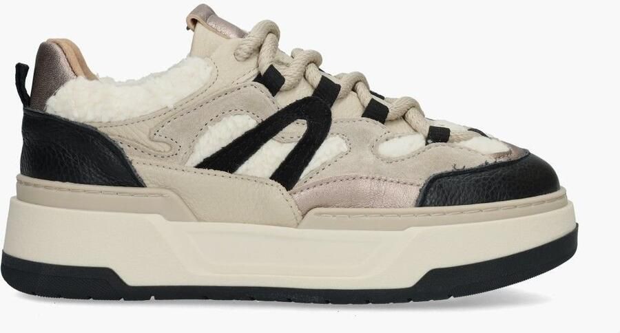 DWRS Walton leren sneakers met teddy beige zwart - Foto 4