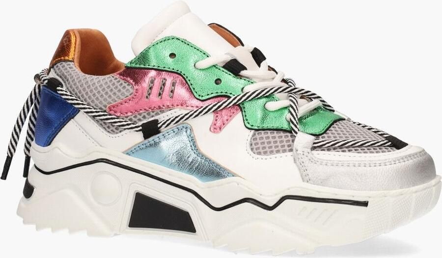 DWRS LABEL DWRS Jupiter | Lt.Grey Multi Grijs Leer Lage sneakers Dames - Foto 2
