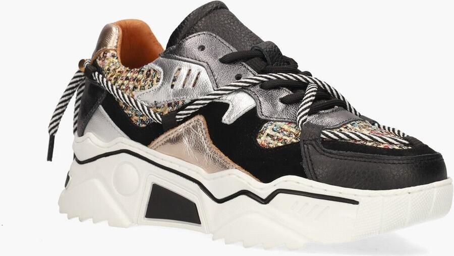 DWRS LABEL DWRS Jupiter tweed | black stone Zwart Leer Lage sneakers Dames - Foto 3
