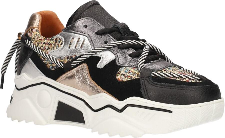 DWRS LABEL DWRS Jupiter tweed | black stone Zwart Leer Lage sneakers Dames - Foto 4