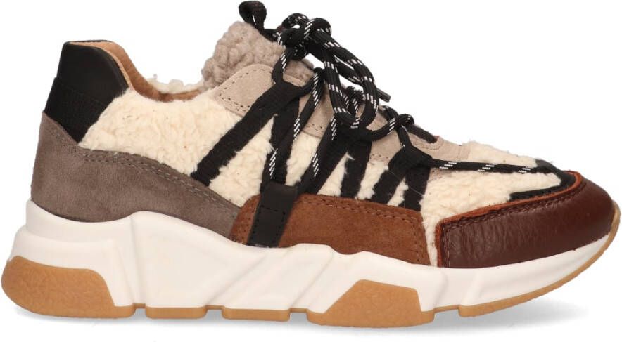 Dwrs LOS Angeles teddy Sneakers | Elefante Black Beige Dames - Foto 4