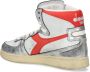 Diadora Sneakers Dames Hoge sneakers Damesschoenen Leer Mi bask metal mix Wit rood - Thumbnail 7