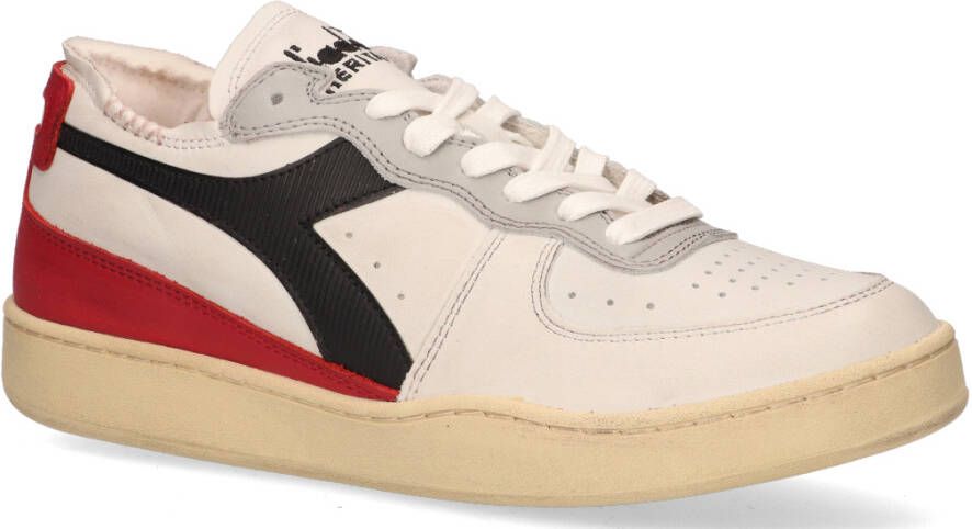 Diadora Heritage Mi Basket Row Cut Used Wit Rood Zwart