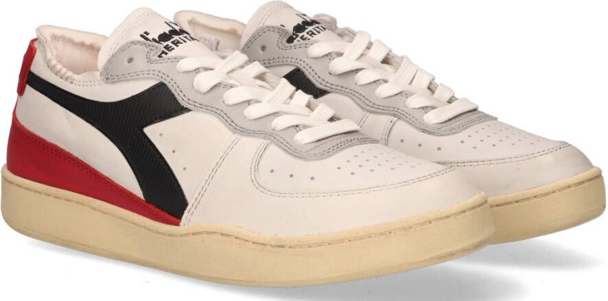 Diadora Heritage Mi Basket Row Cut Used Wit Rood Zwart