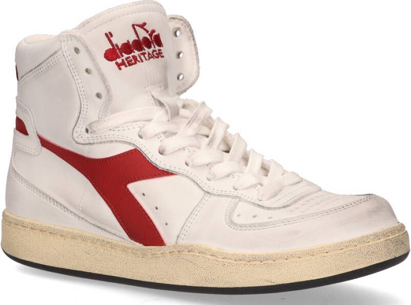 Diadora Heritage Mi Basket Used Wit Rood