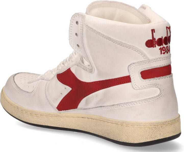 Diadora Heritage Mi Basket Used Wit Rood