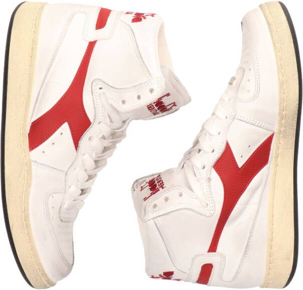 Diadora Heritage Mi Basket Used Wit Rood