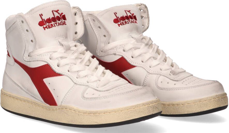 Diadora Heritage Mi Basket Used Wit Rood