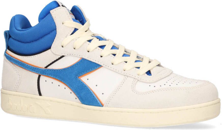 Diadora Sport Magic Basket Demi Cut Suede Leather Wit Blauw