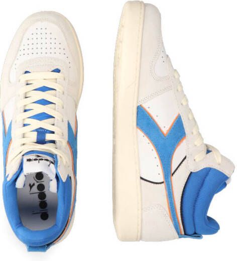 Diadora Sport Magic Basket Demi Cut Suede Leather Wit Blauw