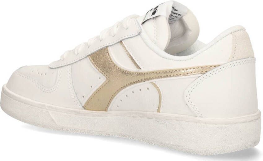 Diadora Sport Magic Basket Low Metal Wit Goud