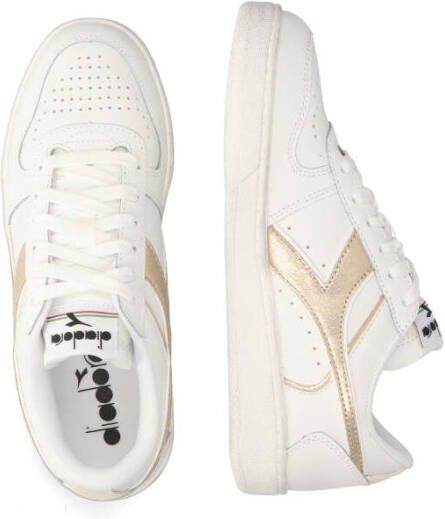 Diadora Sport Magic Basket Low Metal Wit Goud