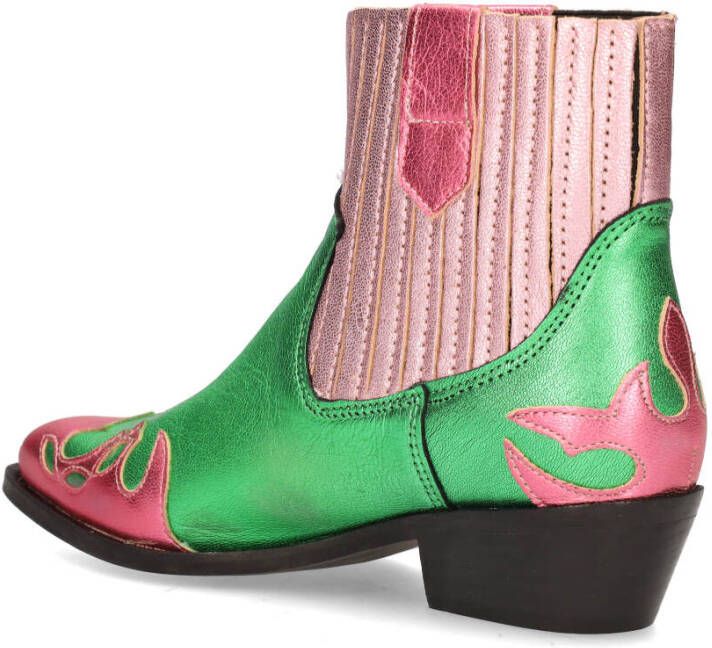 Dwrs label Austin Metallic Roze Groen