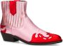 Dwrs Metallic Roze Western Enkellaarsjes Pink Dames - Thumbnail 2