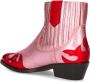 Dwrs Metallic Roze Western Enkellaarsjes Pink Dames - Thumbnail 3