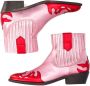 Dwrs Metallic Roze Western Enkellaarsjes Pink Dames - Thumbnail 4