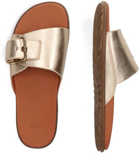 Ugg Solivan Buckle Slide Goud