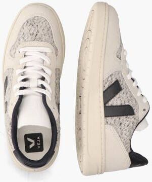 Veja V-10 Flannel Off-White Zwart