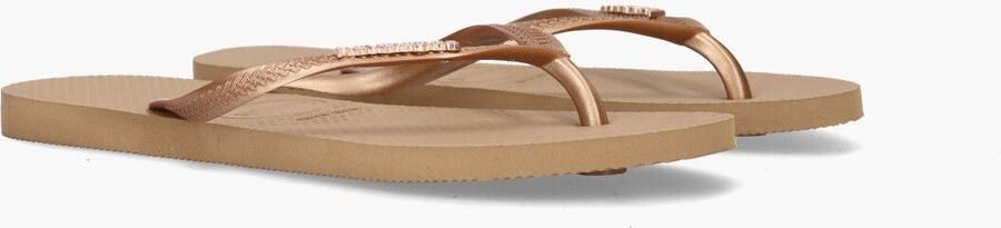 HAVAIANAS Teenslippers Dames Slim Logo Metallic Maat: 35 36 Materiaal: Rubber Kleur: Bruin - Foto 3