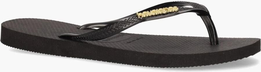 HAVAIANAS Teenslippers Dames Slim Logo Metallic Maat: 35 36 Materiaal: Rubber Kleur: Zwart - Foto 9